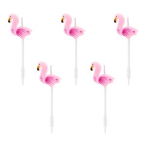 Födelsedagsljus Flamingo - 5-pack