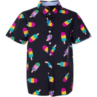 Hawaii Shirt Jr, Black Ice Cream, 140, Strandkläder