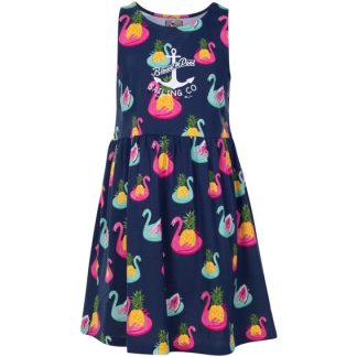 Jungle Dress Jr, Navy Flamingo Pineapple, 100, Strandkläder